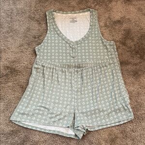 Mint Green Sleeveless Pajama Romper